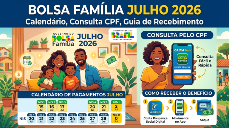 Bolsa Família Julho 2026: Calendário de Pagamento, Consulta Pelo CPF/NIS e Como Receber o Benefício